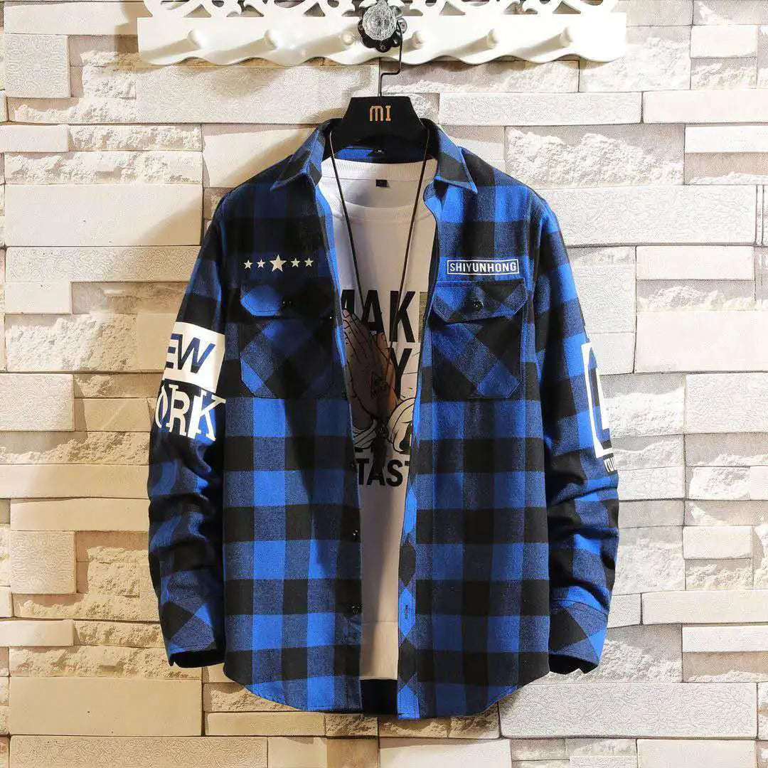 Men's Modern Plaid Slim Shirt