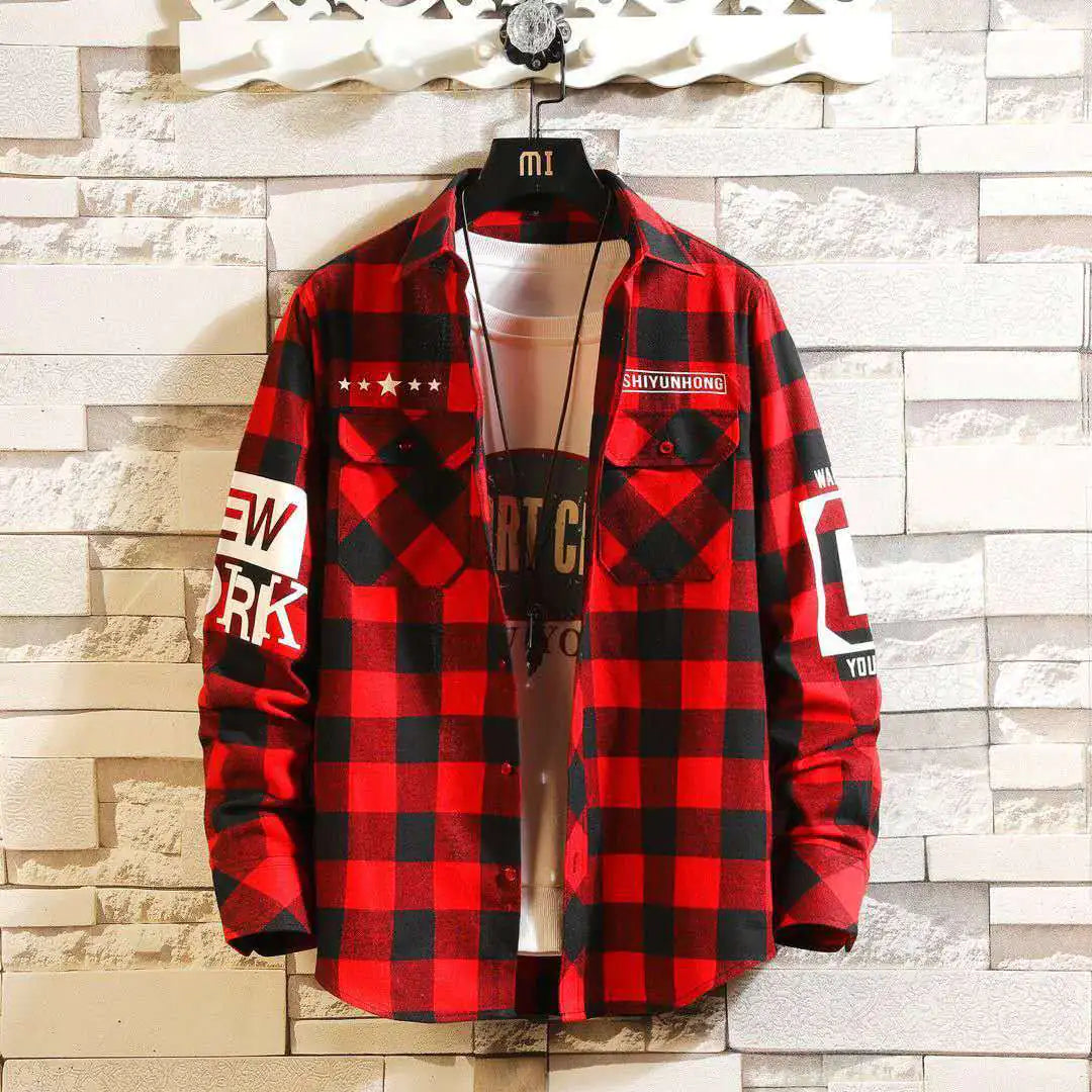 Men's Modern Plaid Slim Shirt