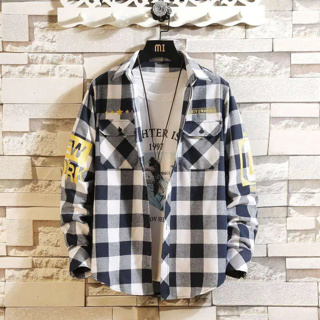 Men's Modern Plaid Slim Shirt